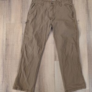The American Outdoorsman Men’s Pants 36x32 Brown Canvas Workwear Utility Zip Poc
